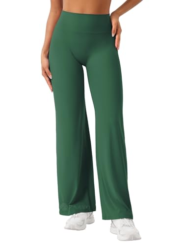 ZAAYO Nahtlose Straight Leggings Damen Flared Legging Yoga Hosen Gym Pant | Hohe Taille, Booty Lifting, Wide Leg, Butterweich, Schlaghose, Sport, Yoga Legging-Regular/Lang/Extra Lang