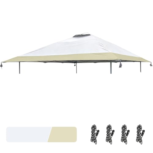 13x13ft Replacement Pop Up Canopy Cover Water Resistant & UV Protection Durable Tent Top Cover for Coleman Oasis Frame-1606532 2156426 2156428 2157498 26220409 Easy Installation(WhiteBeige)