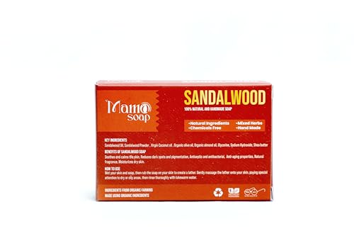 Image of Luxury Soap - Handmade Organic Ayurvedic Bath Bar with Pure Essential Oils for Glowing Skin | Sulfate-Free | For Men & Women (Pack of 3) (3, Sandalwood)