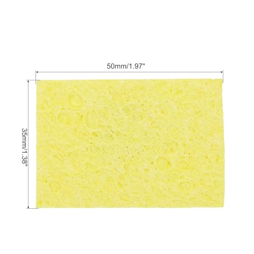 Image of MECCANIXITY 40PCS Soldering Sponge 50 x 35mm Rectangle Yellow Cleaning Pad Welding Tip Iron Replacement for Cleaning Soldering Iron 1mm Natural Thickness 6mm Water Absorption Thickness