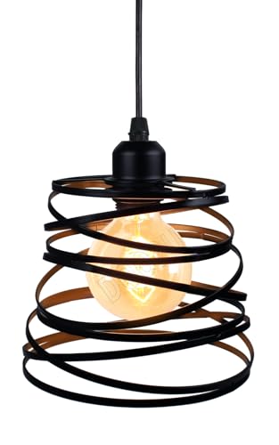 PETITES ECREVISSES Lampadario a Sospensione E27 Retrò Industriale Lampada da Soffitto Moderna Ø20cm Paralume in Metallo Forma a Molla Illuminazione Interna per Cucina Salotto Camera da Letto