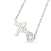 D-GOLD Dgold Sterling Silver White Round Diamond HeartBeat necklace (0.03 Cttw)