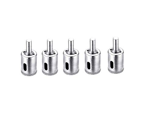 Juego de 5 brocas diamantadas 18 mm para vidrio y cerámica