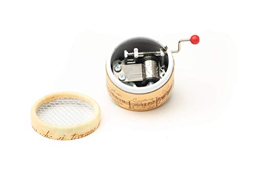 Caja de música manual decorada con escritura musical antigua y con la melodía La vie en rose. Regalo perfecto para cualquier ocasión. Esdemusica by Rocio