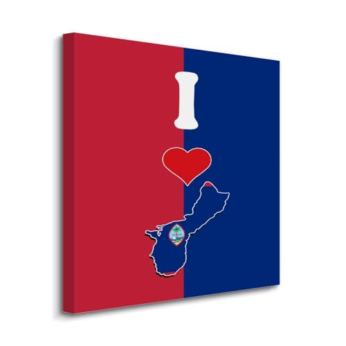 Lienzo de pared con la bandera de Guam de 20x20 pulgadas para decoración del hogar