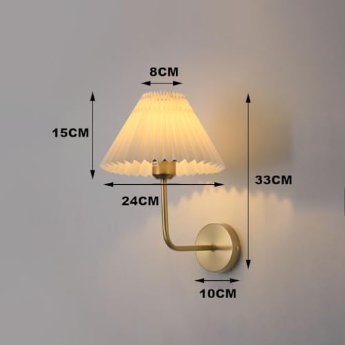 Apliques de pared para interior sala de estar con lámpara de pared plisada E27 color blanco 4
