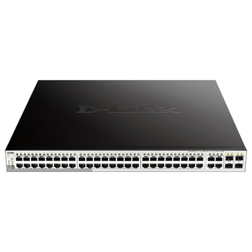 Image of D-Link 52-Port Gigabit Smart Managed PoE+ Switch | 48 PoE+ Ports (370W) + 4 Combo SFP Ports| L2+ |VLANs |Web Managed |Surveillance Mode | Rackmount | NDAA Compliant | Lifetime Warranty (DGS-1210-52MP)