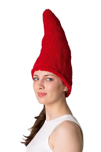cheetahboo Red Gnome Hat for Womens Adult Mens Women Cosplay Pointy Wizard Hats Halloween Christmas Costumes, One Size