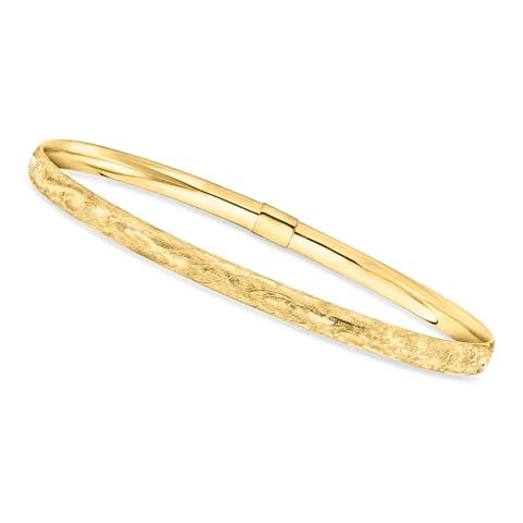 Canaria Italian 10kt Yellow Gold Brushed Bangle Bracelet. 7 inches Cover