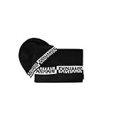 Herren Mütze ARMANI EXCHANGE Schal und Hut Set, Schwarz 00020, onesize