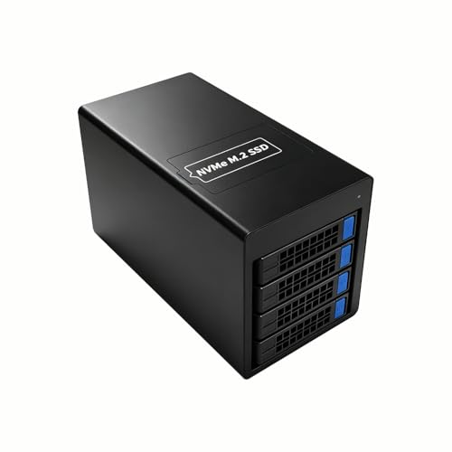 Caja externa USB 4.0 40Gbps con 4 bahías SATA y 1 M.2 NVMe miniatura 4