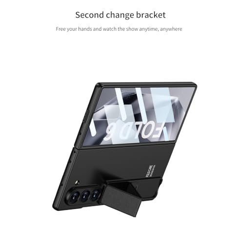 Image of Midkart Cover with Stand Compatible with Samsung Galaxy Z Fold 6 Front Glass Cover Matte Thin Hard PC and Independent Camera Protection, Black