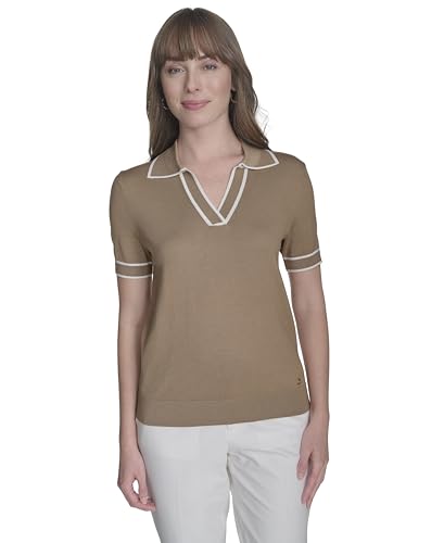 Tommy Hilfiger Women's Short Sleeve Johnny Collar Polo Sweater