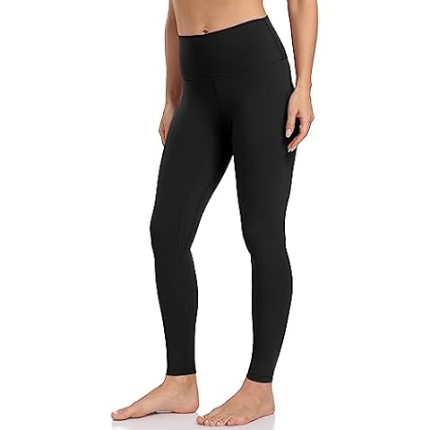 YUNOGA Ultra Soft High Waisted Workout Leggings for Women, Tummy Control Full Length Gym Yoga Pants (M, Black) Cover