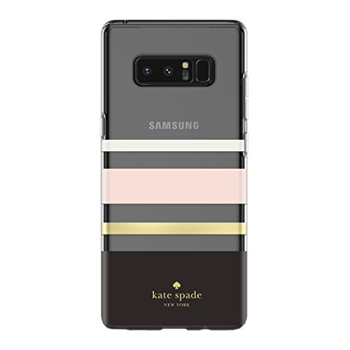 Kate Spade New York Flexible Hardshell Case for Samsung Galaxy Note8 - Charlotte Stripe Black/Blush/Gold