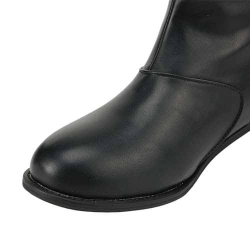 Mens Medieval Viking Round Head Tall Boots Renaissance Riding Cosplay Shoes3