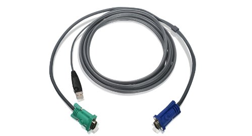 IOGEAR USB KVM Bonded Cable 10-Feet with USB and VGA Connections, G2L5203UTAA, Black, 10 Feet