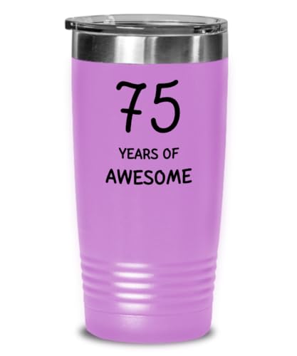 IKPR 75th Birthday Gift for Women Men Tumbler 1Mother’s Day Father’s Day Gift Dad Mom Co worker Best Friend gift 75 Years of Awesome