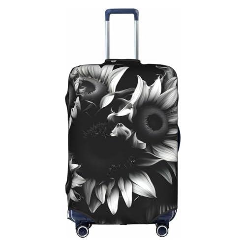 Housse de protection en polyester blanc motif tournesols XL