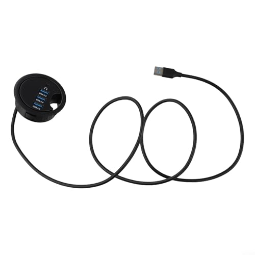 Hub USB 3 0 con ojales con interfaz de auriculares y micrófono, transferencia de datos rápida para organizar tu espacio de trabajo