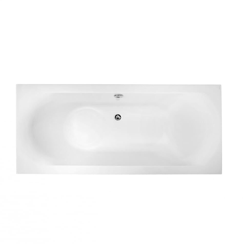 BELVIT Vienna Bañera de acrílico rectangular con desagüe central, 170 x 75 cm, acrílico sanitario blanco, bañera de pared con patas ajustables en altura, bañera de ahorro de espacio para ducha