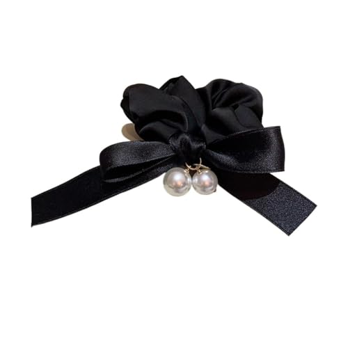 Pearl Decorative Ribbon Satin Hair Loop Leather Band Accessory Rope(E) image 5