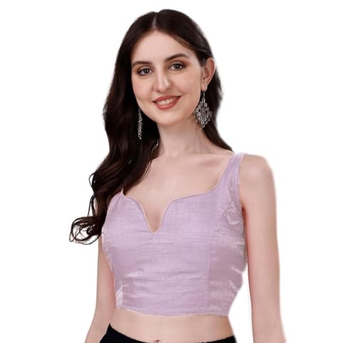 Image of Women's Heavy Phantom Silk Bollywood Style Sleeveless Trendy Blouse(Veda)