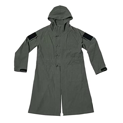 Tactical Long Coat with Hood, Outdoor Tactical Long Coat Training Cloak with Hood (Black/L)