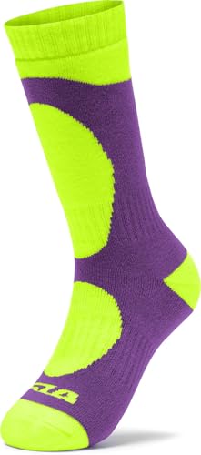 TSLA 1Pack Kids Thermal Ski Socks for Boys & Girls, Insulated Warm Cushioned Calf-Length Snowboard Socks, Thick Winter Socks for Cold Weather KZS80-JPP Large