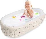 Portable：baignoire gonflables bébé，Simplement appuyer sur la pompe à air intégrée pour un gonflage rapide, et lorsqu'il est dégonflé, il se plie à la taille d'un livre. Grand pour le stockage et le voyage, ce grand bébé baignoire pliable est idéal pour la pataugeoire, les aventures en plein air, et les familles en déplacement.