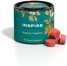 Inspire Aromatherapy Scented Wax Melts | Grapefruit & Bergamot Fragrance | Natural Soy Wax, Vegan, Essential Oil Infused | 160-200 Hrs Scent Time - Safe, Smoke-Free, Easy to Use