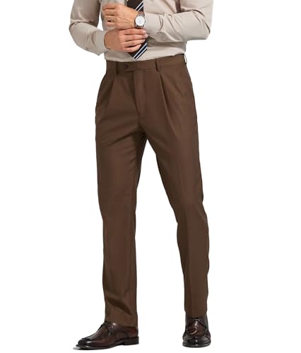 Men's Classic Fit Dress Pants Pleated Front Casual Suit Pants Work Business Trousers Slacks4