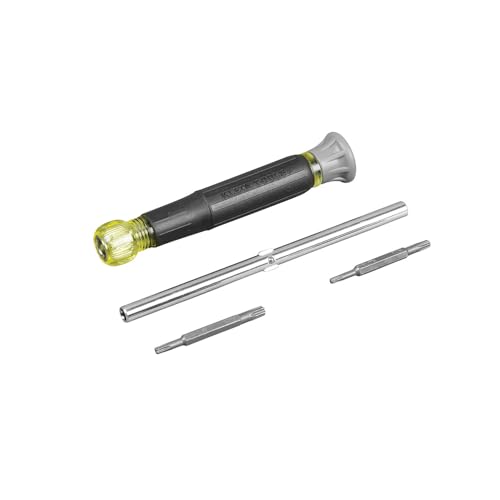 Image of Klein Tools 32585 Multi-bit Precision Screwdriver Set, 4-in-1 Electronics Screwdriver with Industrial Strength TORX Bits, Spin Top