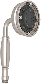 Rohl 1151/8STN Three Function Five Jet Straight Classic Handshower with All Metal Brass Handle and Flow Restrictor, Satin Nickel