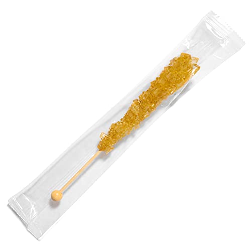 Gold Rock Candy Crystal Sticks - Original Sugar Flavored - 24 Indiv. Wrapped #TOP1