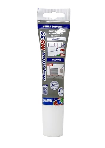 Mapei Mapeflex Ms 55 Adesivo E Sigillante 100 Bianco | Ibrido, Verniciabile, Alto Modulo Elastico | Per Interni Ed Esterni, Anche Su Fondi Umidi E Bag