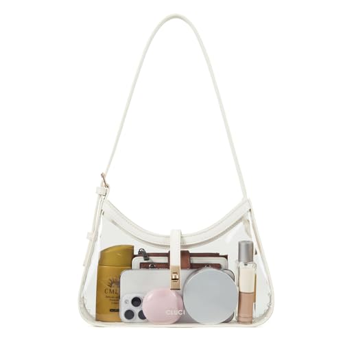 Image of CLUCI Clear Bag for Stadium Events, Clear Purses for Women, Shoulder Bag Hobo Handbag with Adjustable Strap