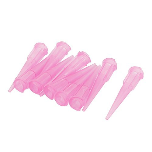 10 Pcs Plastic Tapered Pinhead Glue Liquid Dispenser Needle Tips Pink
