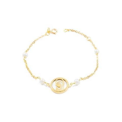 18ct Yellow Gold Pearl Children's Bracelet Cover