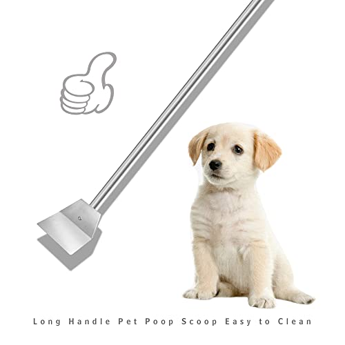 Image of Heavy Duty Stainless Steel Pooper Scoopers Set,33.4 '' Dustpan and Spade Poop Scoop Set for Indoor Outdoor Cleaning Easy Wash,Extremely Durable Upright Standing Garbage Shovel for Pet