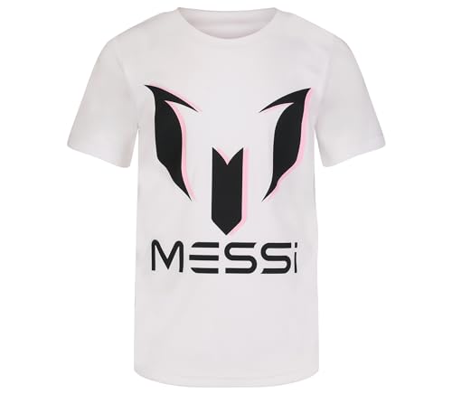Image of Messi Boys' Lifestyle Short Sleeve Top, Loose-Fit Shirt with Logo, Comfortable, All-Day Wear