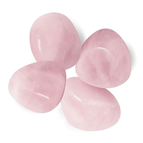 Image of SOLAVA Original Rose Quartz Stone Tumble-Natural Pink Crystal Stones Tumble For Healing, Love, Trust, Positivity, Compassion, Manifestation And Meditation-4 Piece