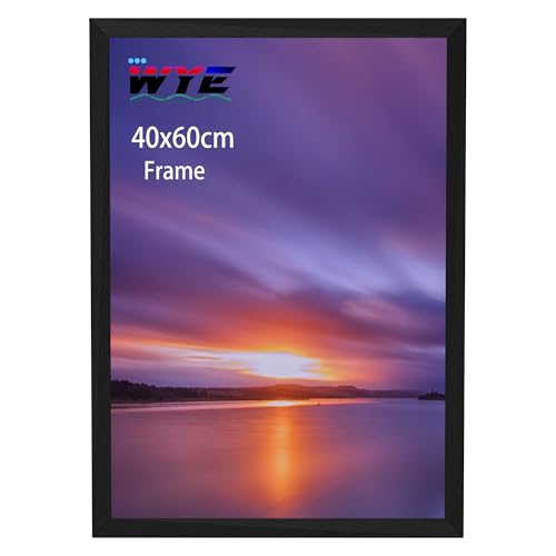 wyewye Picture Frame 40 x 60 cm Wood Acrylic (Not Glass) 40 x 60 cm Black Poster Frame Certificate Hangs on the Wall