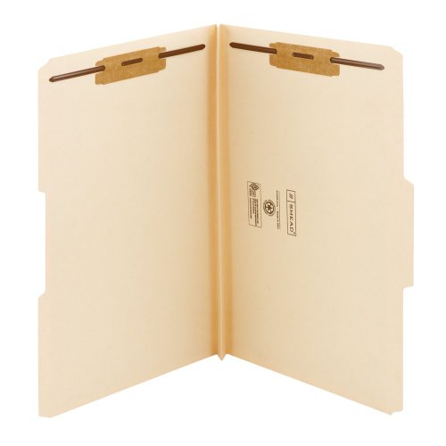 Smead Fastener File Folder, 2 Fasteners, Reinforced 1/3-Cut Tab, 1-1/2″ Expansion, Legal Size, 50 per Box (19595)