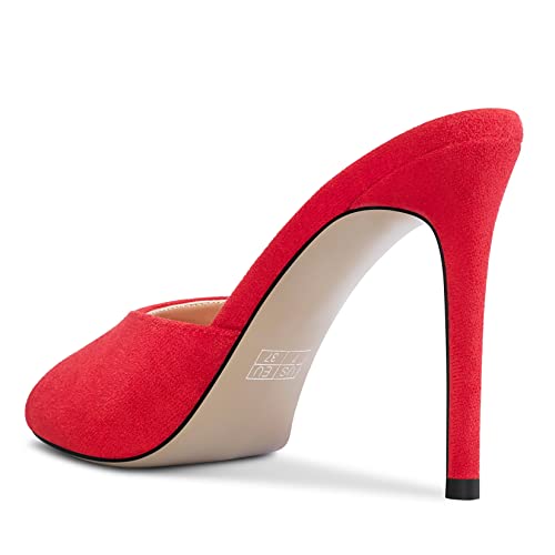 Image of TNYNFBEB Women Stiletto High Heel Peep Open Toe Sandals Slingback Slip-on Wedding Office Cute Basic Classic 3.9 Inches Heels