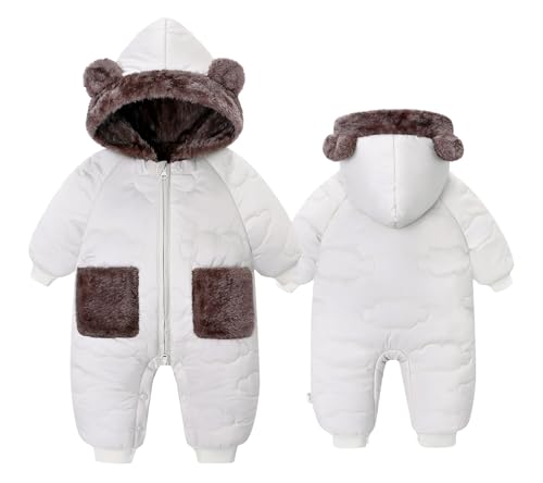 FEOYA Bébé Manteau De Ski D'Hiver Fille Combinaison Neige Duvet Garçon Gigoteuse Naissance Polaire Nouveau - Né Grenouillère Chaud Warm Combipilote...