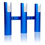 Xinkunmarine Aluminium Fishing Rod Holders for Boat, Wall-Mounted Fishing Pole Roof Rod Rack,Surf Fishing Rod Holder for Truck, Boats & Yacht (3 Tubes Blue)