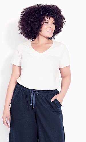 EVANS Women's Plus Size Wide Leg Crop Trouser Navy3