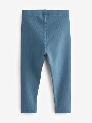 NEXT Gerippte Leggings, 3er-Pack Blau/Charcoal 12 Monate