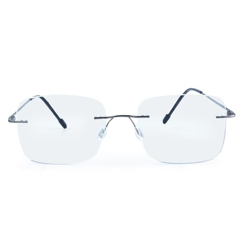 Image of Redex Rimless Rectangel Bifocal Reading Glasses Anti Glare Protection For Unisex Power Available 0.50 0.75 1.00 1.25 1.50 1.75 2.00 2.25 2.50 2.75 3.00